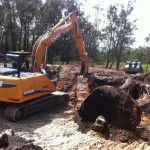Excavator at work